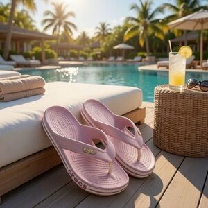 Crocs Bayaband Flip Flop Sandals – Ballerina Pink / Candy Pink -Size 9 NWT